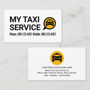 Eenvoudige Retro Taxi Chauffeur Visitekaartje