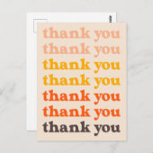 Eenvoudige Retro Typografie Dank Je Wel Perzik en Briefkaart (Voorkant / Achterkant)