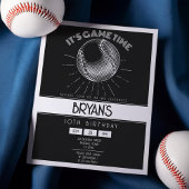 Eenvoudige retro wit honkbal budget verjaardag uit