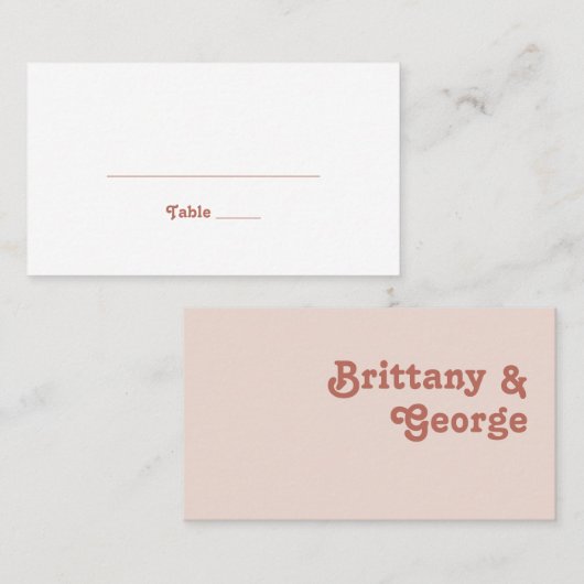 Eenvoudige retroflectraliebuizen | Blush Pink Flat Plaatskaartje (Voorkant / Achterkant)