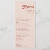 Eenvoudige retroflectraliebuizen | Blush Pink Wedd Menu (Voorkant)