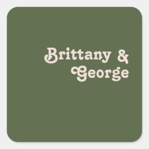 Eenvoudige retroflectraliebuizen Olijfweduwen Vierkante Sticker