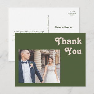 Eenvoudige retroflectraliebuizen Olive Green Wed Briefkaart