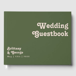 Eenvoudige retroflectraliebuizen   Olive Green Wed Gastenboek
