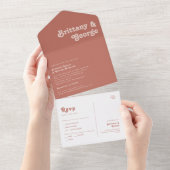 Eenvoudige retroflectraliebuizen | Oude Roos zegel All In One Uitnodiging (Afscheurbaar)