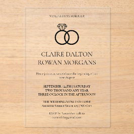 Eenvoudige Ringen Uitnodiging van de bruiloft Acryl Uitnodigingen