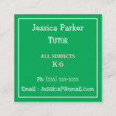 Eenvoudige Rode Apple Tutor Square Visitekaartjes (Achterkant)