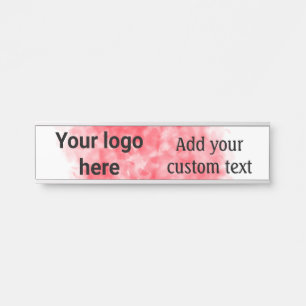 Eenvoudige rode aquarel voeg uw logo aangepaste te deurbordje