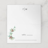 Eenvoudige rode bessen Winter groen bloemenbruilof (Buitenkant ongevouwen)