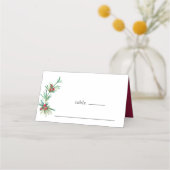 Eenvoudige rode bessen Winter groen bloemenbruilof (Voorkant)