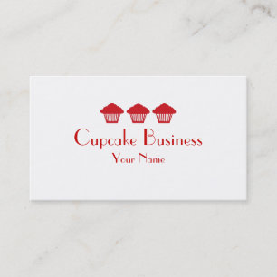 Eenvoudige rode cupcakes bakkerij visitekaartjes