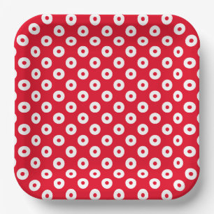 Eenvoudige Rode en Witte Polka-Stippen Papier Bord