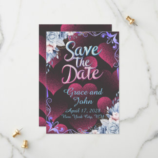 Eenvoudige Rode Hart Thema Bewaar de Datum Save The Date