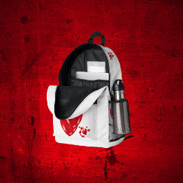 Eenvoudige Rode Harten op Witte Gelukkige Valentij Bedrukte Rugzak