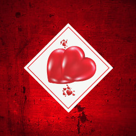 Eenvoudige Rode Harten op Witte Gelukkige Valentij Servet