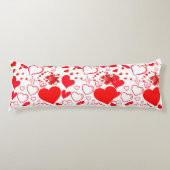 Eenvoudige rode harten romantische liefde op wit | lichaamskussen (Voorkant)