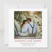 Eenvoudige rode kerst Getrouwd en vrolijke Pas get Feestdagenkaart (Voorkant)