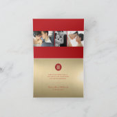 Eenvoudige Rode Knot Double Happiness Chinese brui Bedankkaart (Binnen)