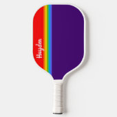 Eenvoudige rode paarse regenboog, aangepaste naam pickleball paddle (Achterkant)