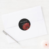 Eenvoudige Rode Poppy Waterverf Wedding Ronde Sticker (Envelop)