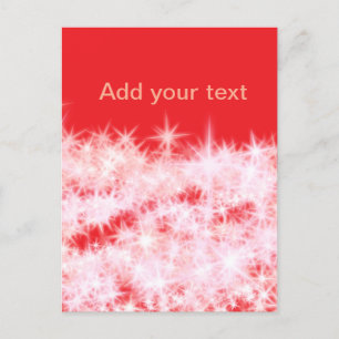 Eenvoudige rode roze glitter fonkelsterren voegen  briefkaart