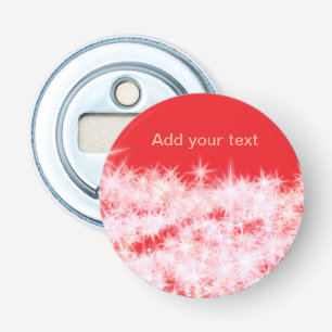 Eenvoudige rode roze glitter fonkelsterren voegen button flesopener