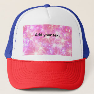 Eenvoudige rode roze glittersparkel sterren voeg u trucker pet