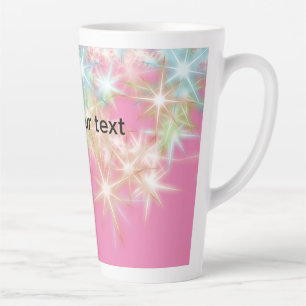 Eenvoudige rode roze glittersparren voegen jouw te latte mok