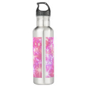 Eenvoudige rode roze glittersparren voegen jouw te waterfles  (Achterkant)