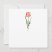 Eenvoudige rode roze tulp Waterverf Bedankkaart (Achterkant)