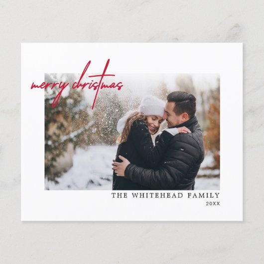 Eenvoudige rode, zachte kerstkaart flyer (Voorkant)