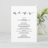 Eenvoudige Romance kalligrafie bruiloft menu (Staand voorkant)