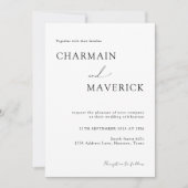 Eenvoudige Romantische foto Typografie QR code Wed Kaart (Voorkant)