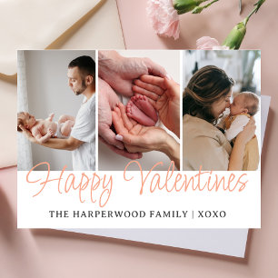 Eenvoudige Romantische Liefde Familie Valentijnsda Feestdagenkaart