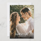 Eenvoudige Romantische Mooie Hart Script Foto Brui Kaart (Achterkant)