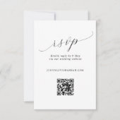 Eenvoudige Romantische Script Huwelijk QR Code RSVP Kaartje (Voorkant)