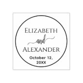 Eenvoudige Ronde Lijst bruid bruidegom namen datum Rubberstempel (Afrduk)
