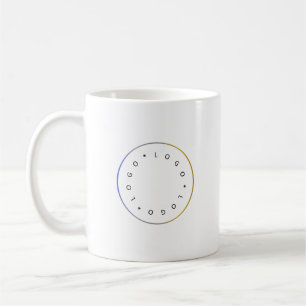 Eenvoudige Ronde Zakelijke Logo Goud Blauw Zilvere Koffiemok