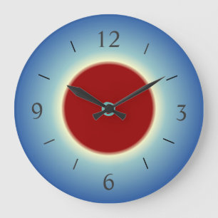 Eenvoudige Rood/Blauw/Geel > Wandklok Grote Klok