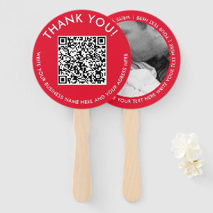 Eenvoudige Rood Witte Digitale Contact QR Code Fot Handwaaier