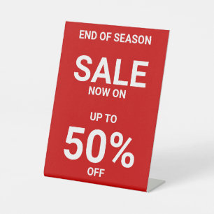 Eenvoudige Rood Witte Zakelijke Promotie Sale Reclamebord Met Voetstuk