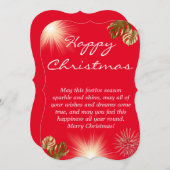 Eenvoudige roodkerstkaart kaart (Voorkant / Achterkant)