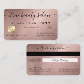 Eenvoudige Roos Gold Signature Script Credit Kaart Visitekaartje (Voorkant / Achterkant)