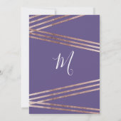 Eenvoudige Roos Gold Violet Afstuderen Ceremonie Kaart (Achterkant)