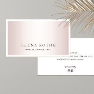 Eenvoudige Roos Gold White Border Professional Cal Contactkaartje