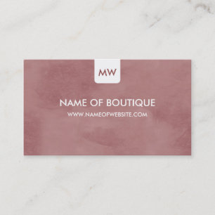 Eenvoudige Rosy Brown Boutique Monogram Social Med Visitekaartje