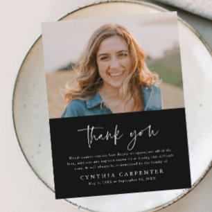 Eenvoudige rouwfoto-herdenkingsfoto briefkaart