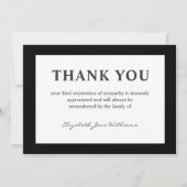 Eenvoudige rouwkaart met zwarte rand bedankkaart (Voorkant)