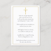 Eenvoudige rouwkaarten met foto en gebed visitekaartje (Achterkant)