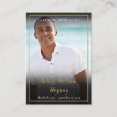 Eenvoudige rouwkaarten met foto en gebed visitekaartje (Voorkant)